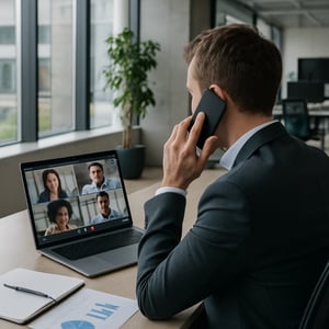 spherene Sales person at the phone on a teams video session