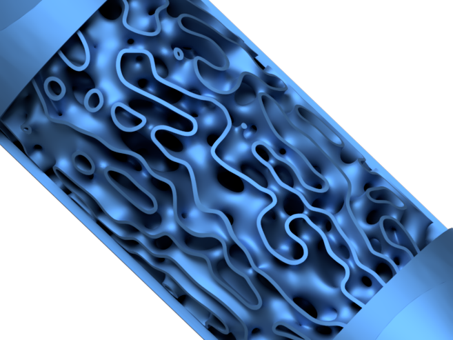Adaptive Spherene flow geometry for thermal and structural applications